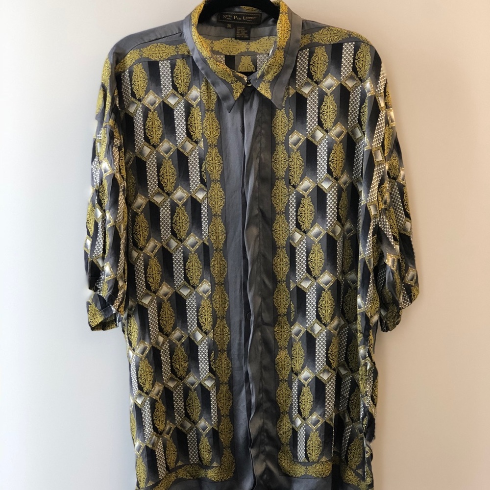 Seta Per Uomo shirt. 100% Silk    Small 3xl